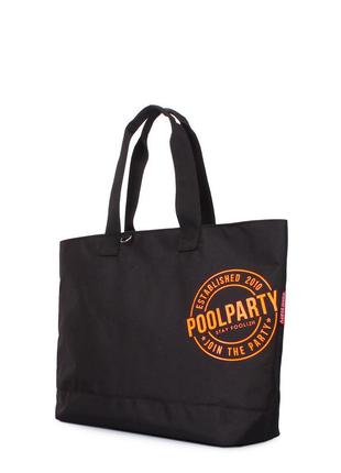 Повседневная текстильная  сумка poolparty riot черная2 фото