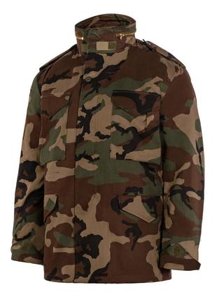 Куртка с теплой подстежкой mil-tec m65 woodland 10315020