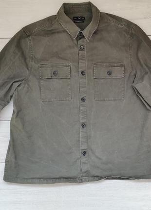 Шкет куртка плотная рубашка из карманов хлопок зеленая хаки