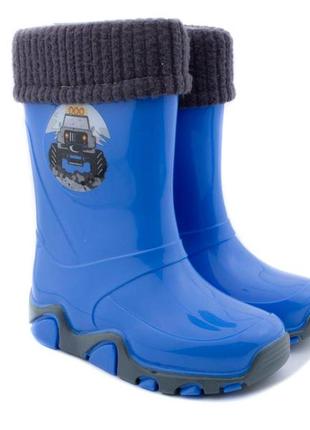 Резиновые сапоги утепленные для мальчиков demar 0402a/28 синий 28 размер