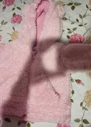 Тепла кофтинка рожева з вушками1 фото