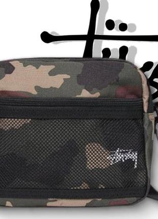 Сумка  мессенджер stussy camo стуси камуфляж хаки