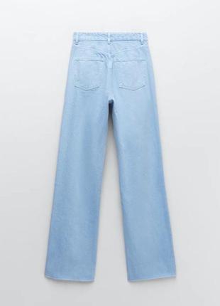 Новые джинсы zara, голубые, широкие, высокая посадка, 364 фото