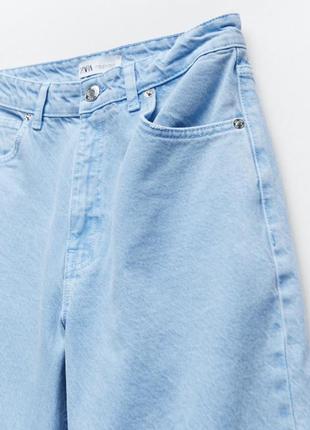 Новые джинсы zara, голубые, широкие, высокая посадка, 365 фото