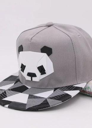 Кепка снепбек панда с прямым козырьком, унисекс4 фото