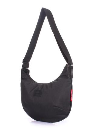 Женская текстильная сумка с ремнем на плечо poolparty черная2 фото