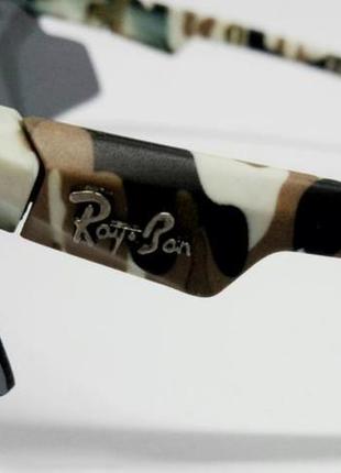 Очки в стиле ray ban мужские солнцезащитные спортивные тактические линзы черные поляризированые оправа камуфляж5 фото