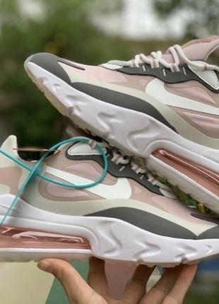 Кроссовки nike air max 270 react plum chalk найк реакт женские розовые