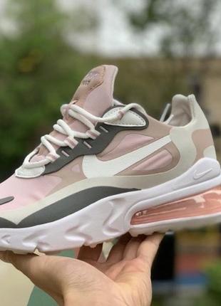 Кроссовки nike air max 270 react plum chalk найк реакт женские розовые2 фото