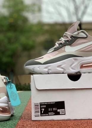 Кроссовки nike air max 270 react plum chalk найк реакт женские розовые5 фото