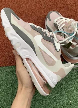 Кроссовки nike air max 270 react plum chalk найк реакт женские розовые4 фото