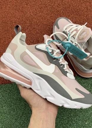 Кроссовки nike air max 270 react plum chalk найк реакт женские розовые3 фото