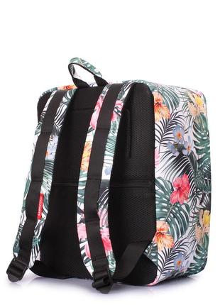 Рюкзак для ручной клади poolparty airport 40x30x20см wizz air / мау с тропическим принтом3 фото
