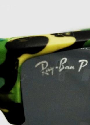 Очки в стиле ray ban мужские солнцезащитные спортивные тактические черные поляризированые оправа камуфляж10 фото