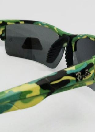 Очки в стиле ray ban мужские солнцезащитные спортивные тактические черные поляризированые оправа камуфляж9 фото