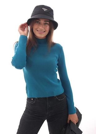 Жіночий гольф, укорочений, темно-бірюзового кольору, розмір s, м