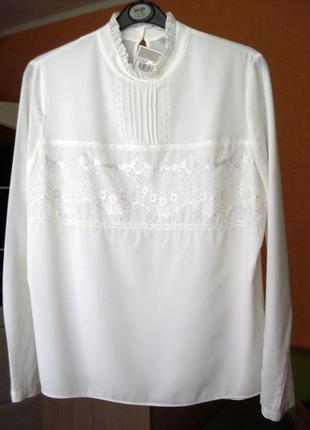 Блузка женская белая нарядная tu праздничная красивая кружевная блуза6 фото