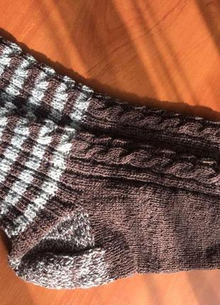 Вовняні шкарпетки ручної в'язки з теплотою і любов'ю на 42-44 розмір