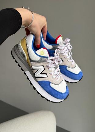 Нью беленс кросівки new balance 574 legacy grey/ blue yellow2 фото