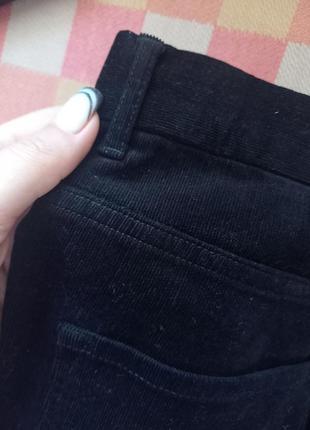 Брендовые черные вельветовые джинсы палаццо трубы с высокой талией m&s, 14 размер.4 фото