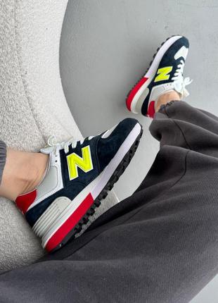 Нью беленс кроссовки замша new balance 574 legacy black/ yellow/red4 фото