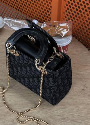 Женская сумка christian dior d-lite black стерео4 фото