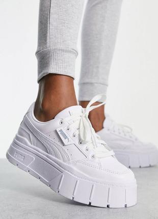 Кожаные кроссовки puma на платформе2 фото