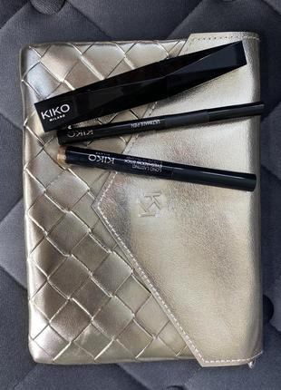 Подарунковий набір kiko holiday première gorgeous eyes set (туш+тіні-олівець+підводка-маркер)3 фото