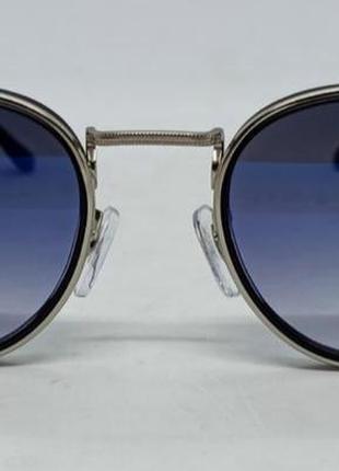 Очки в стиле ray ban унисекс солнцезащитные серо фиолетовый градиент с зеркальным напылением2 фото