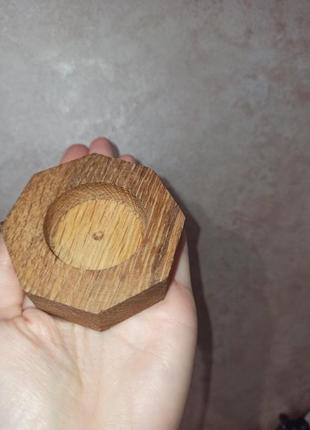Эко подсвечник деревянный с ароматизированной свечкой5 фото