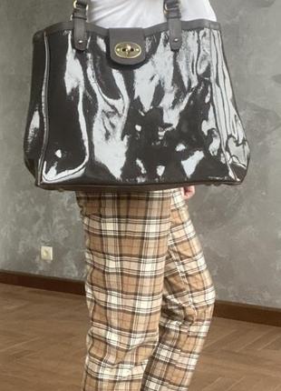 Кожаная, брендовая, большая сумка шоппер8 фото