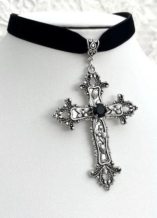 Чокер с крестом death note misa косплей готика гранж