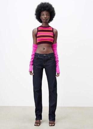Кроп топ в полоску широкая цветная зара