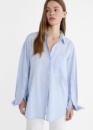 Рубашка женская голубая stradivarius new
