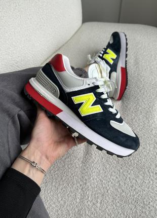 👟 кроссовки new balance 574 legacy black/yellow/red/ наляжка bs👟7 фото