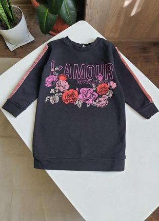 Сукня туніка принт цветы