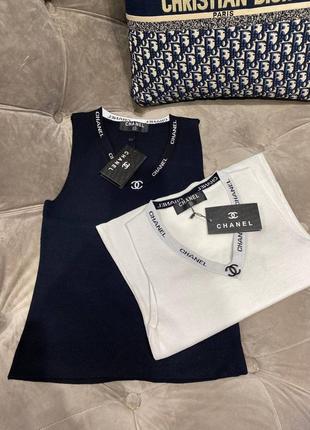 Майка в стиле chanel черная белая
