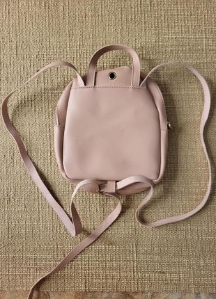 Рюкзачек сумочка розовый рюкзак мини маленький плечи  клатч2 фото