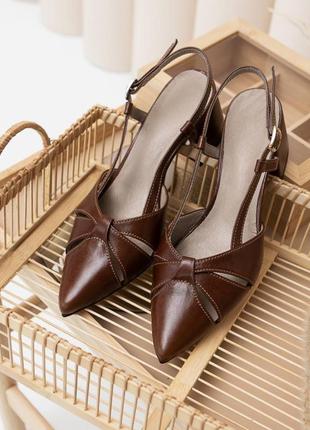 Ексклюзивні босоніжки з італійської шкіри та замші жіночі на підборах