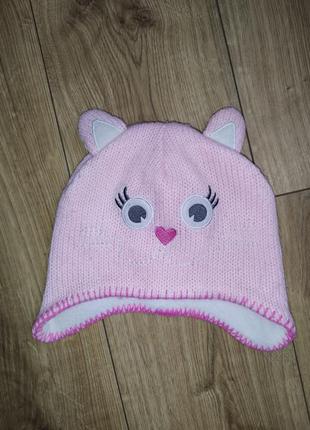 Рожева шапка котик1 фото