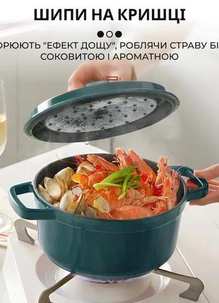 Кастрюля чугунная ts kitchen staub hpflg3 green 23 см 3л2 фото