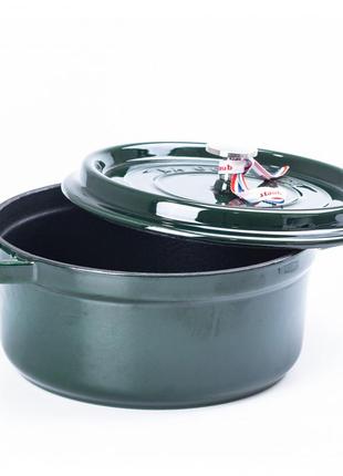 Кастрюля чугунная ts kitchen staub hpflg3 green 23 см 3л