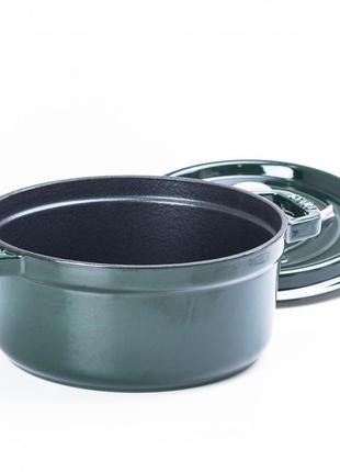 Кастрюля чугунная ts kitchen staub hpflg3 green 23 см 3л3 фото