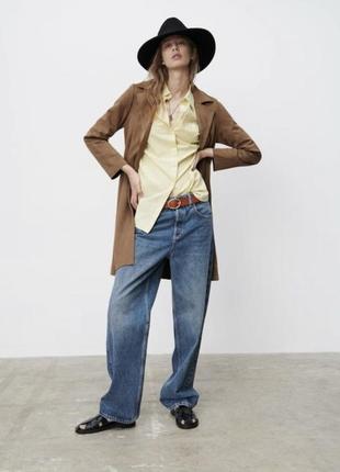 Коричневый тренч свободного кроя из новой коллекции zara размер xl