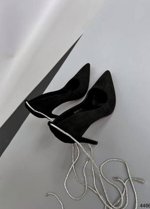 Элегантные туфли на завязках женские экозамша6 фото