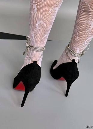 Элегантные туфли на завязках женские экозамша5 фото
