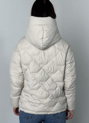 Жіноча демісезонна куртка в молочному кольорі ( р. xs,s, l, xl)5 фото