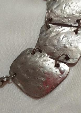 Винтажное колье, мятый металл