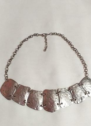 Винтажное колье, мятый металл