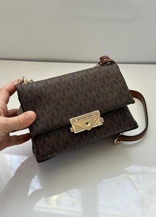 Коричнева маленька сумка cece small brown michael kors